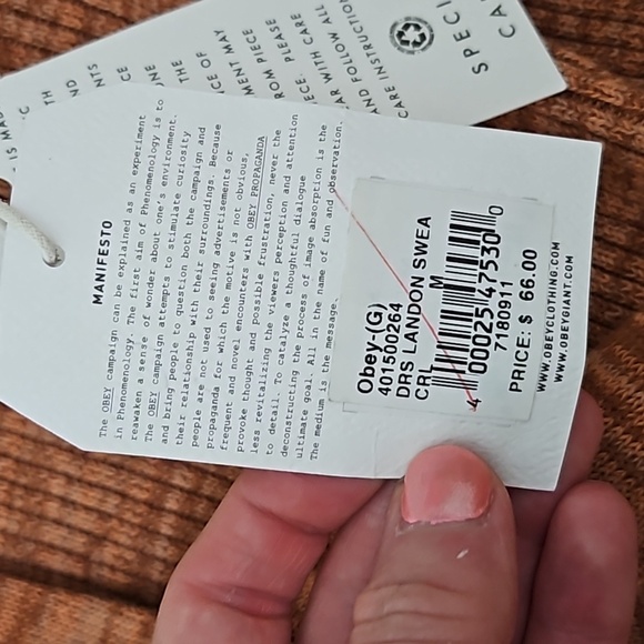 OBEY WORLDWIDE Pretty Fancy Orange Fall Dress NWT - Picture 15 of 16